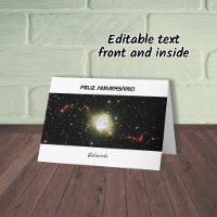 Carte d'anniversaire astronomique en portugais