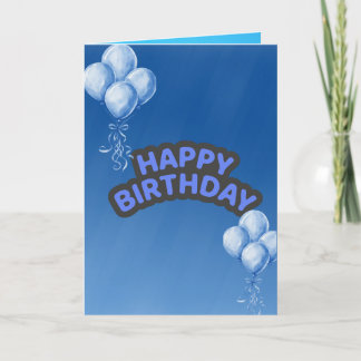 Carte d'anniversaire au ballon bleu pour enfants