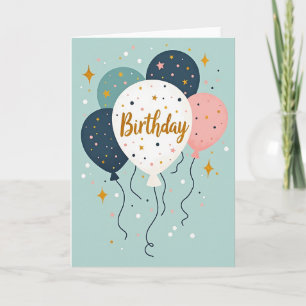 Carte d'anniversaire au ballon étoilé