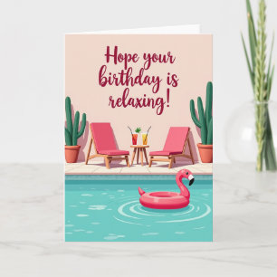 Carte d'anniversaire au bord de la piscine