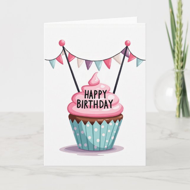 Carte d'anniversaire au cacao sucré (Devant)