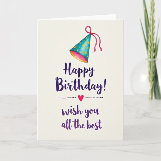 Carte d'anniversaire au chapeau sarcelle (Devant)