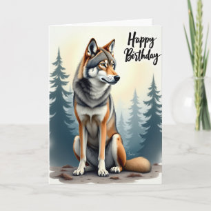 Carte d'anniversaire au chien aux yeux dorés