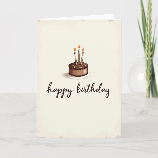 Carte d'anniversaire au chocolat doux (Devant)