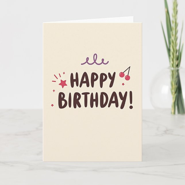 Carte d'anniversaire au chocolat joyeuse (Devant)