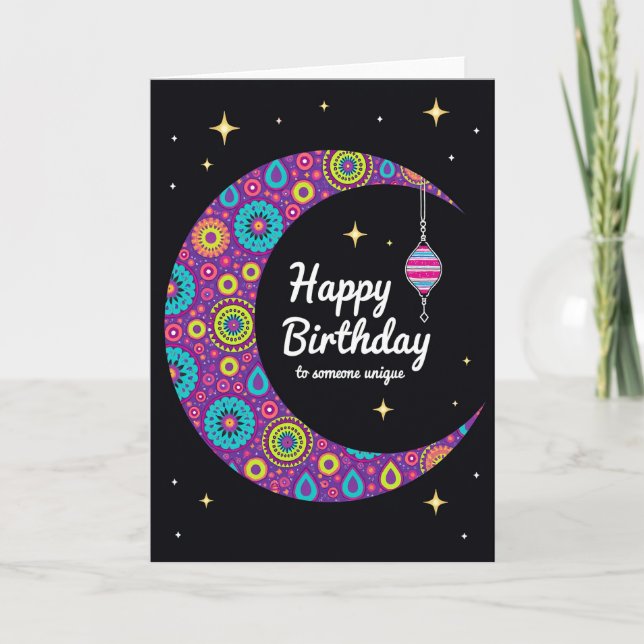 Carte d'anniversaire au clair de lune (Devant)