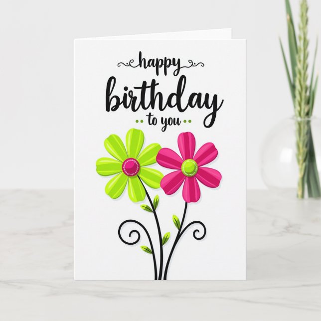 Carte d'anniversaire au design élégant (Devant)