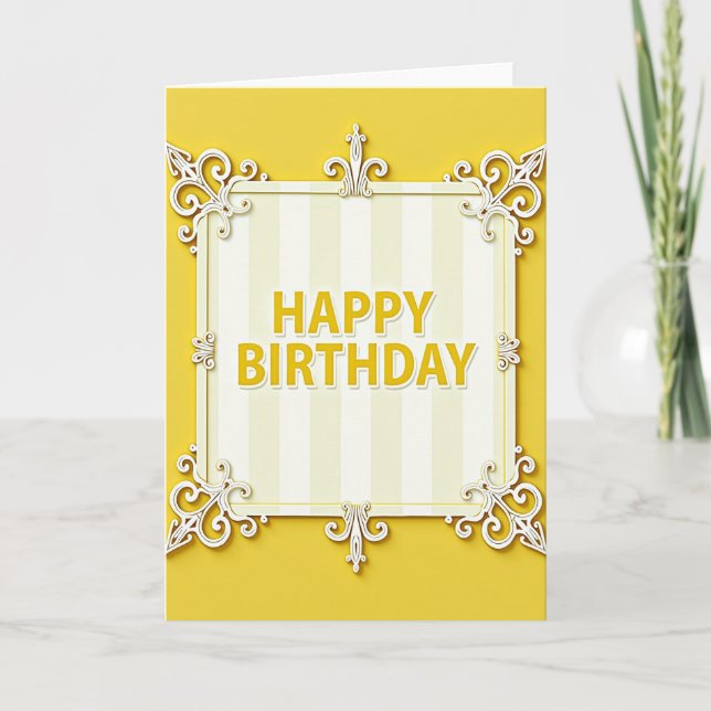 Carte d'anniversaire au design orné (Devant)