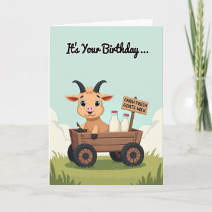 Carte d'anniversaire au Faon dans un Chariot