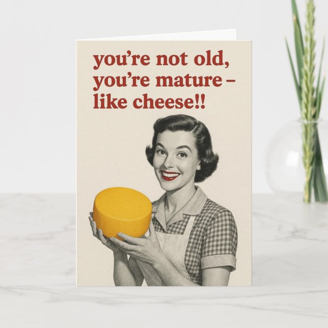 Carte d'anniversaire au fromage drôle  (Devant)