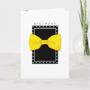 Carte d'anniversaire au nœud papillon citron