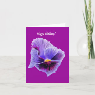 Carte d'anniversaire au pensées violet