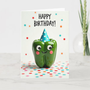 Carte d'anniversaire au poivre fantaisiste