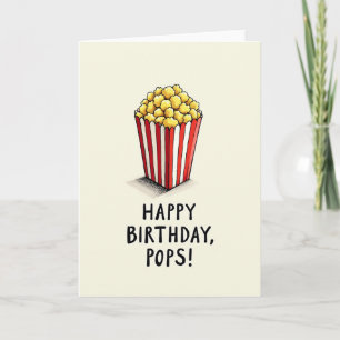 Carte d'anniversaire au pop-corn festif