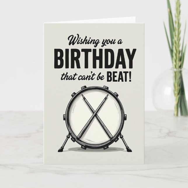 Carte d'anniversaire au rythme de tambour (Devant)