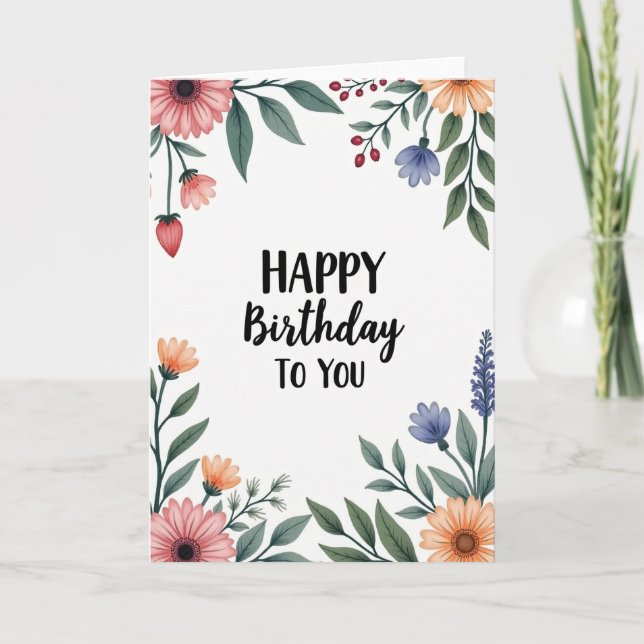 Carte d'anniversaire au script doux (Devant)
