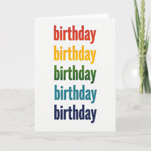 Carte d'anniversaire au texte coloré
