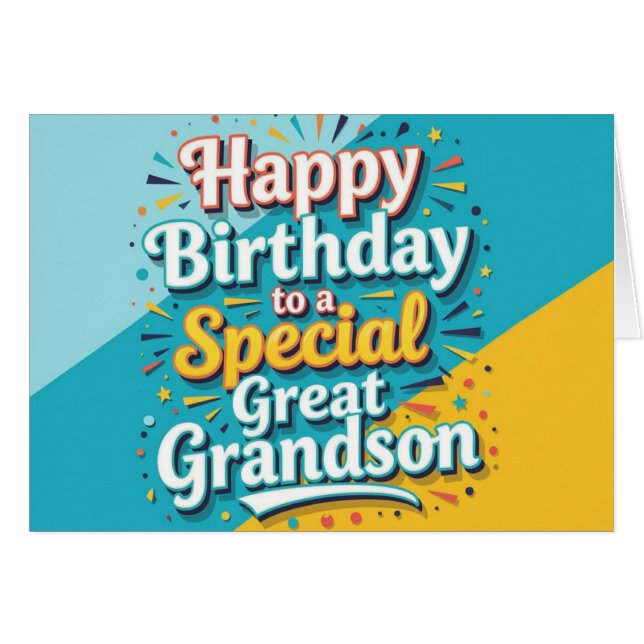 Carte d'anniversaire audacieuse et brillante pour  (Devant horizontal)