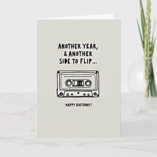 Carte d'anniversaire audio vintage (Devant)