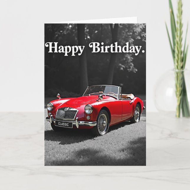 Carte d'anniversaire Auto Rouge (Devant)