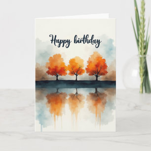 Carte d'anniversaire automnale