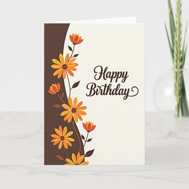 Carte d'anniversaire automnale joyeux (Devant)