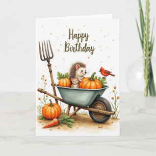Carte d'anniversaire Automne Bois