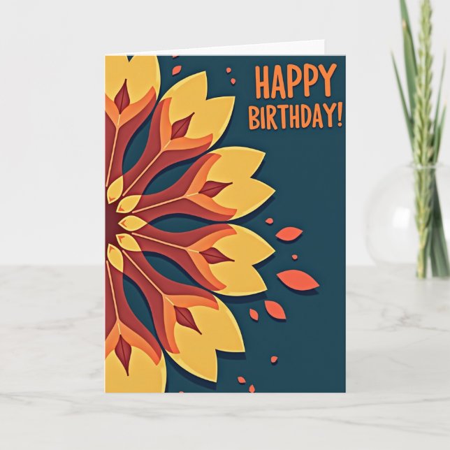 Carte d'anniversaire Automne Chaud (Devant)
