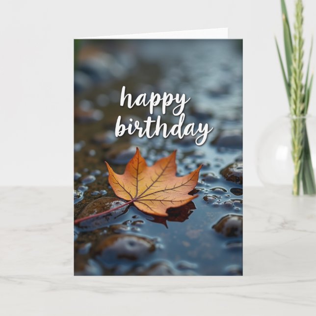 Carte d'anniversaire automne sereine (Devant)