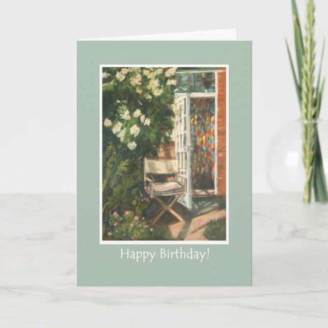 Carte d'anniversaire aux beaux-arts - Siège au sol (Devant)
