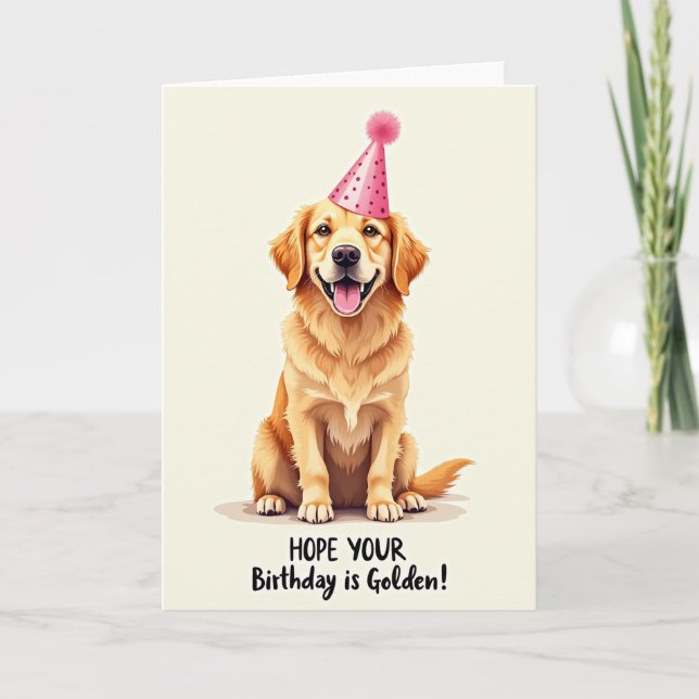 Carte d'anniversaire aux cheveux dorés (Devant)