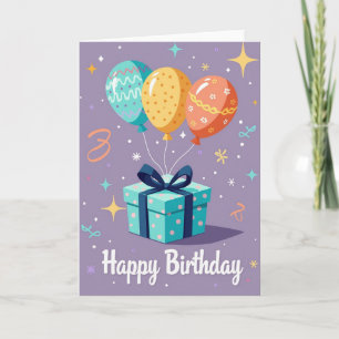 Carte d'anniversaire aux couleurs festives