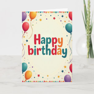Carte d'anniversaire aux couleurs joyeuses