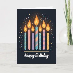 Carte d'anniversaire aux couleurs pastel vives
