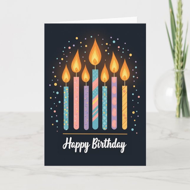 Carte d'anniversaire aux couleurs pastel vives (Devant)