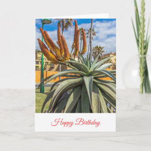 Carte d'anniversaire aux fleurs d'Aloe Vera