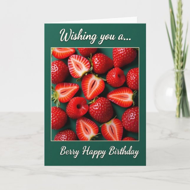 Carte d'anniversaire aux fruits rouges (Devant)