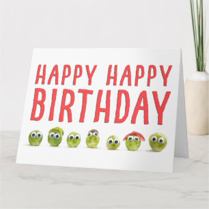 Carte d'anniversaire aux légumes pliés très drôle