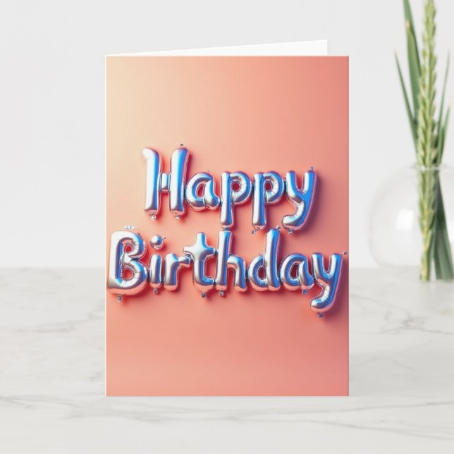 Carte d'anniversaire aux lettres argentées (Devant)