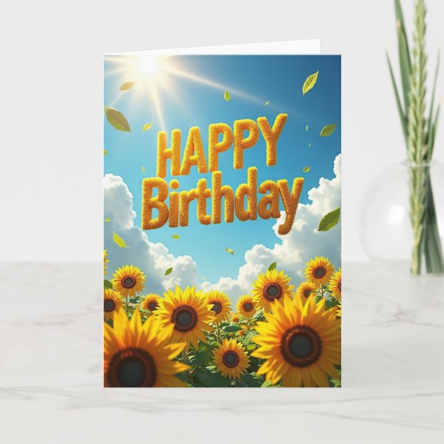 Carte d'anniversaire aux lettres dorées (Devant)