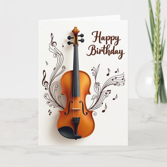 Carte d'anniversaire aux notes tourbillonnantes (Devant)