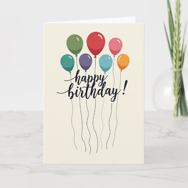 Carte d'anniversaire aux orbes vibrants (Devant)