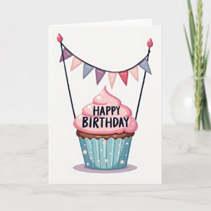 Carte d'anniversaire aux paillettes festives