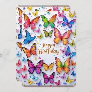 Carte d'anniversaire aux papillons vibrants