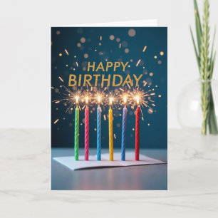 Carte d'anniversaire aux pastels vifs