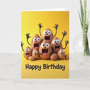 Carte d'anniversaire aux personnages de noix joyeu