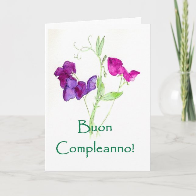 Carte d'anniversaire aux petits pois - Salutation  (Devant)