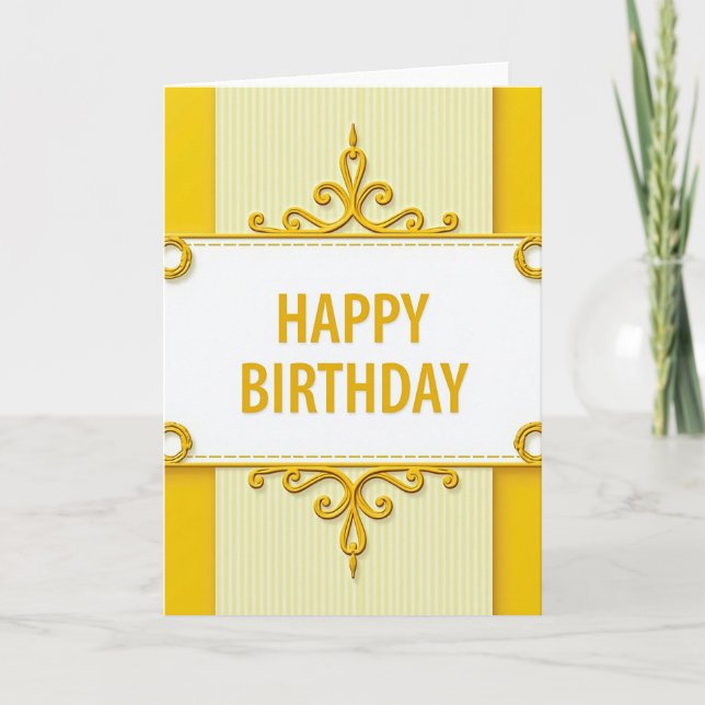 Carte d'anniversaire aux rouleaux ornés (Devant)