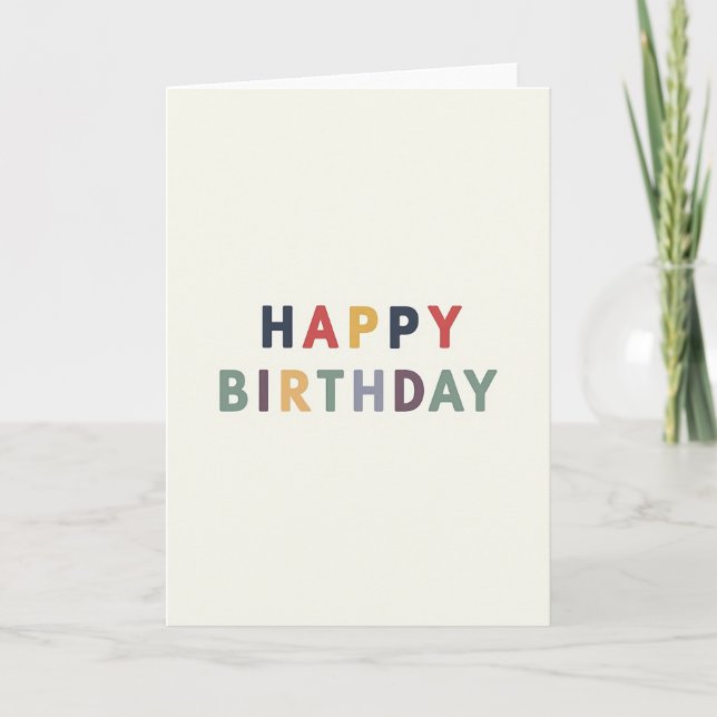 Carte d'anniversaire aux teintes assourdies (Devant)