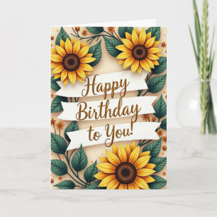 Carte d'anniversaire aux tons terreux